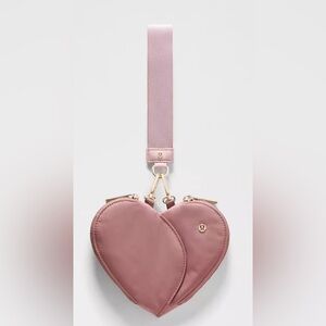 Lululemon Athletica NWT Heart Dual Pouch Spiced Chai/Pink Haze/Gold